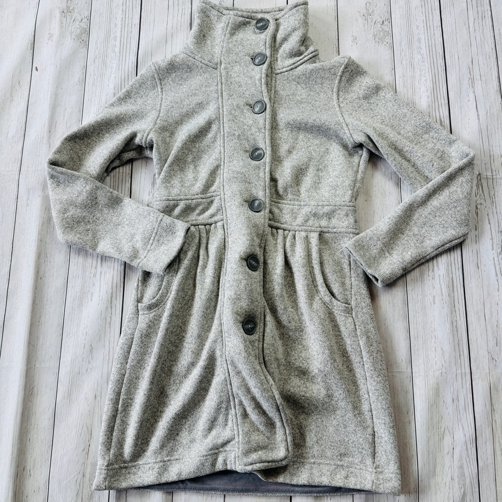 Patagonia Long Better Coat M Button Down Peacoat Trench Jacket Gray Women’s - Picture 4 of 7